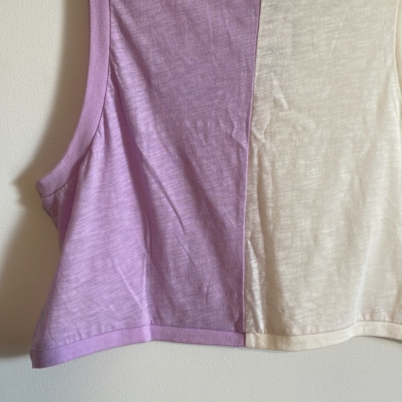 NEW Cotton On Body Tank Top Large Purple Orchid White Split Color Sleeveless - Picture 10 of 15
